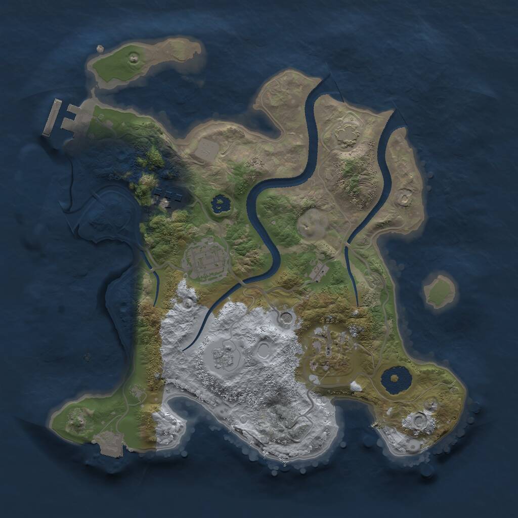 Rust Map: Procedural Map, Size: 2700, Seed: 1761998494, 8 Monuments