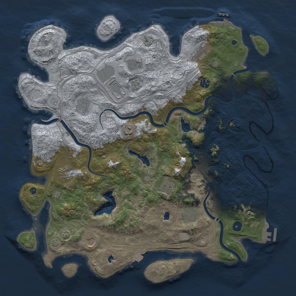 Rust Map: Procedural Map, Size: 4500, Seed: 1611, 17 Monuments