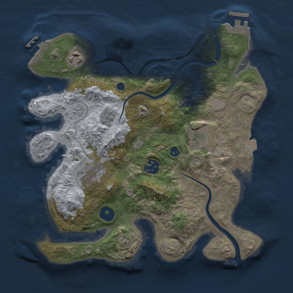 Rust Map: Procedural Map, Size: 3000, Seed: 1766748350, 11 Monuments