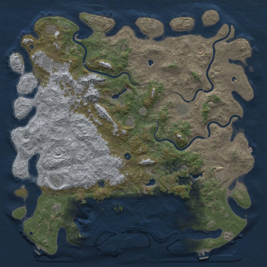 Rust Map: Procedural Map, Size: 6000, Seed: 2025110103, 17 Monuments