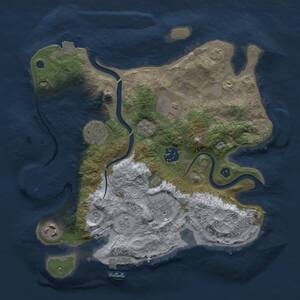 Thumbnail Rust Map: Procedural Map, Size: 3000, Seed: 1161229211, 12 Monuments