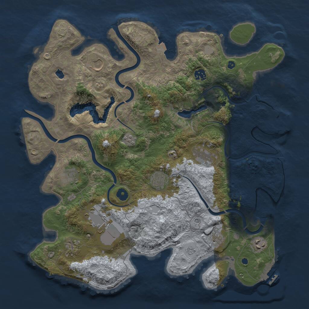 Rust Map: Procedural Map, Size: 4000, Seed: 154980, 16 Monuments