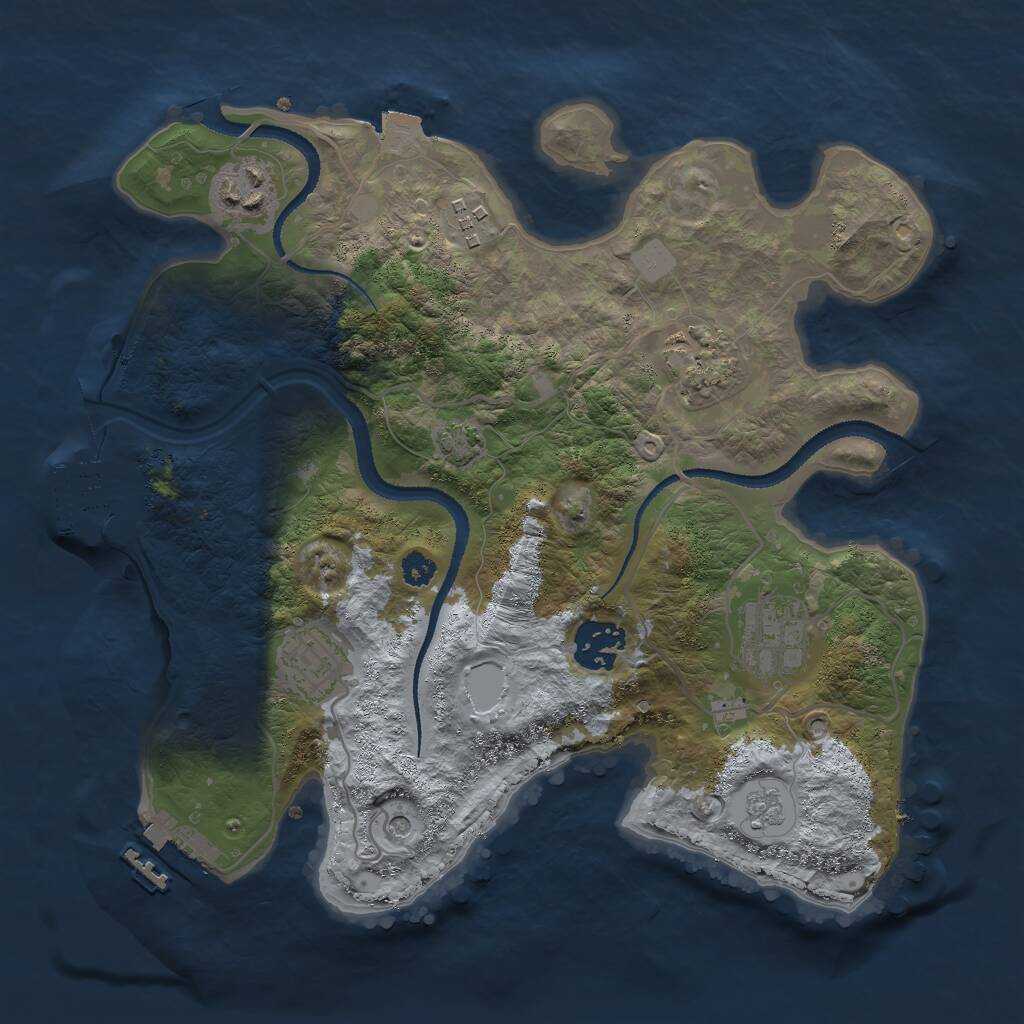 Rust Map: Procedural Map, Size: 3000, Seed: 1322326014, 12 Monuments