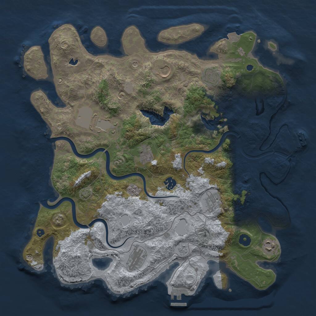 Rust Map: Procedural Map, Size: 4000, Seed: 2067542337, 15 Monuments