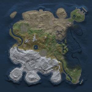 Thumbnail Rust Map: Procedural Map, Size: 3000, Seed: 2025110115, 12 Monuments