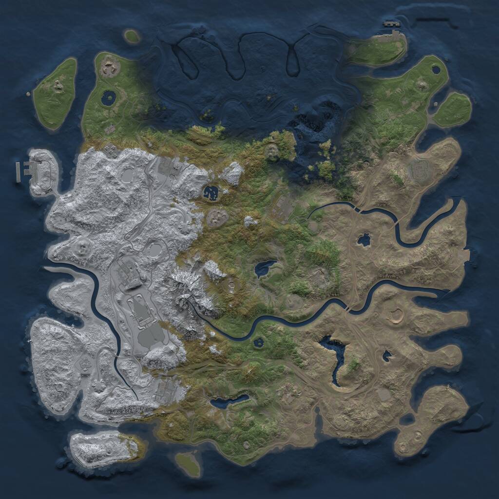 Rust Map: Procedural Map, Size: 5000, Seed: 6094, 17 Monuments