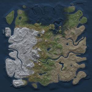 Thumbnail Rust Map: Procedural Map, Size: 5000, Seed: 6094, 17 Monuments