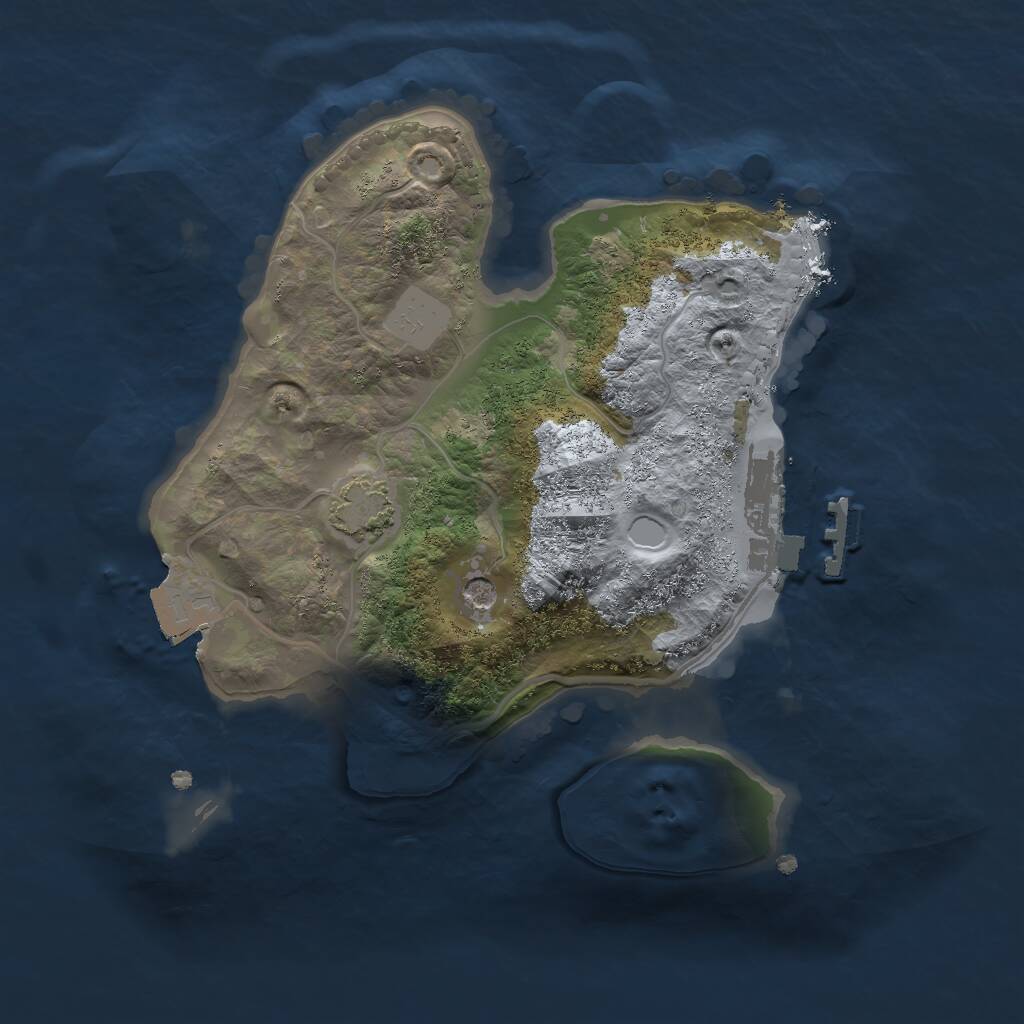Rust Map: Procedural Map, Size: 2000, Seed: 708100682, 4 Monuments