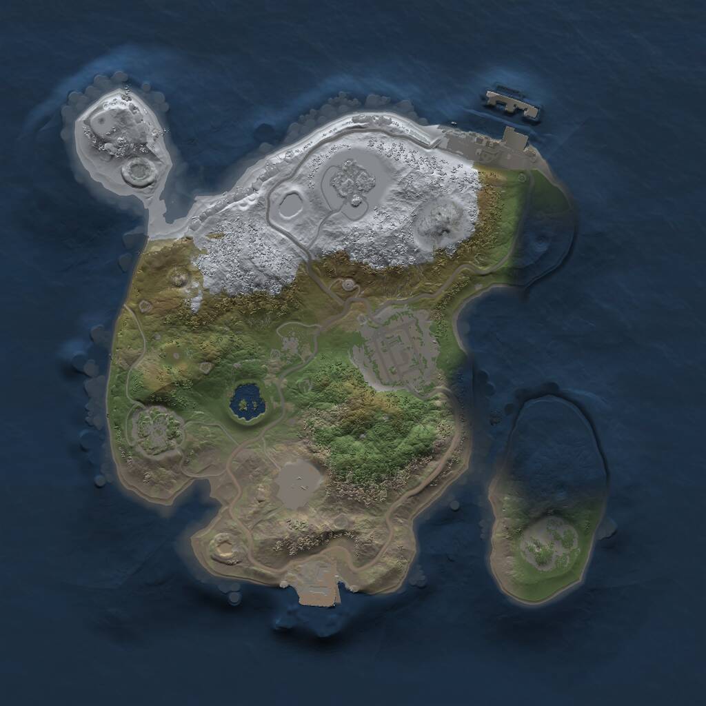 Rust Map: Procedural Map, Size: 2000, Seed: 2105057242, 5 Monuments