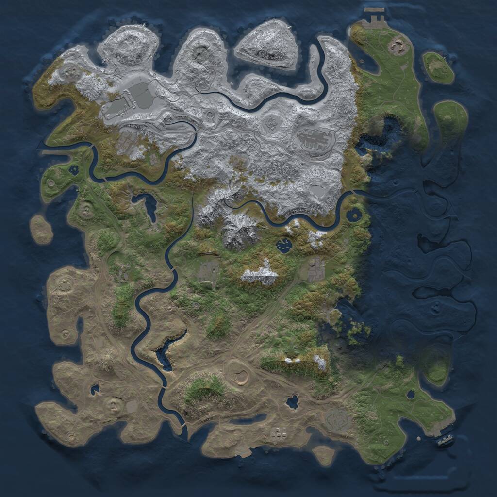Rust Map: Procedural Map, Size: 5000, Seed: 1963795951, 17 Monuments