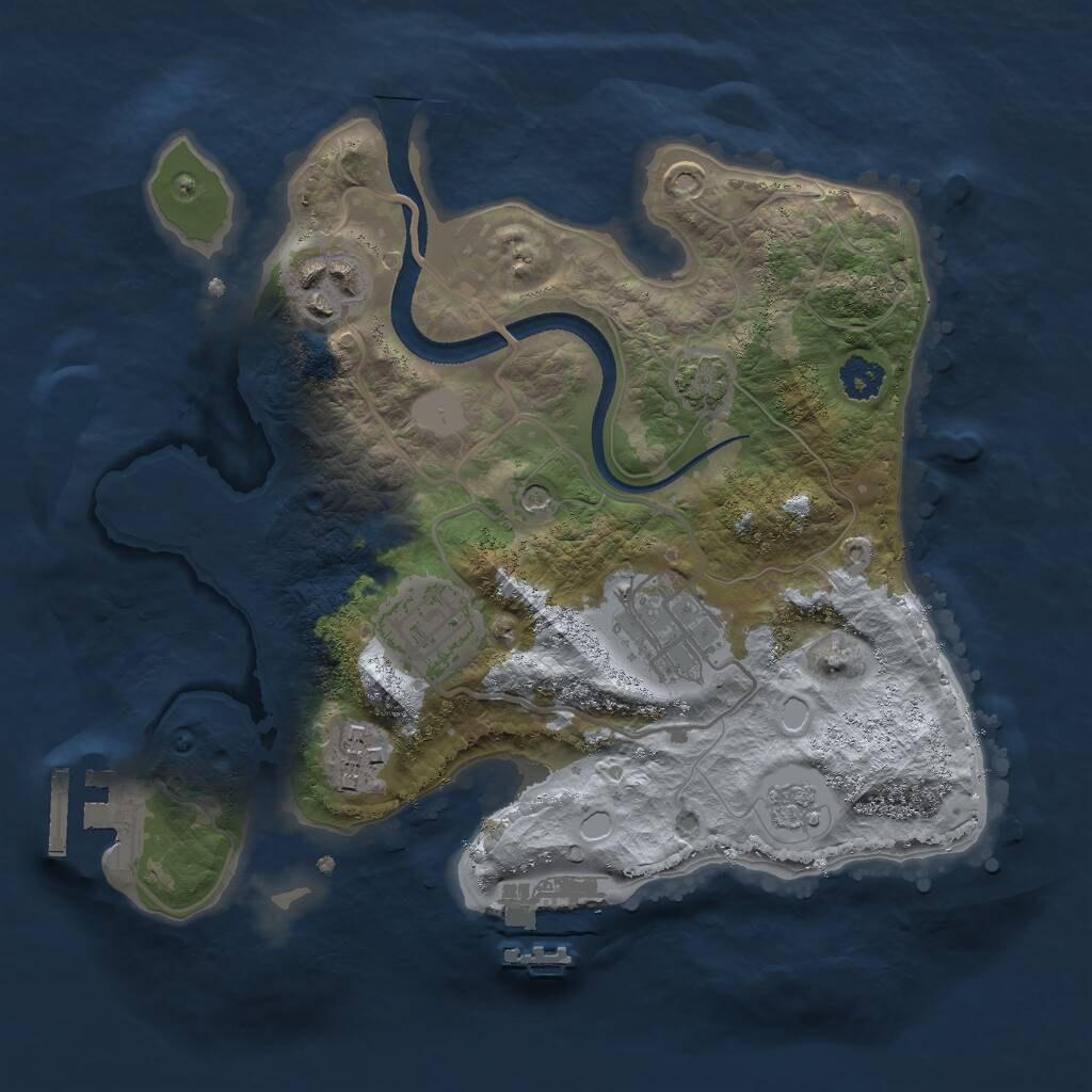 Rust Map: Procedural Map, Size: 2500, Seed: 175387960, 10 Monuments