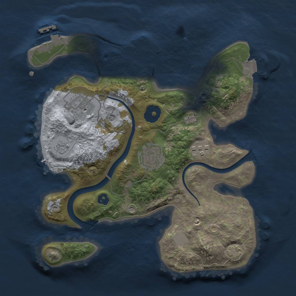 Rust Map: Procedural Map, Size: 2600, Seed: 238878984, 9 Monuments