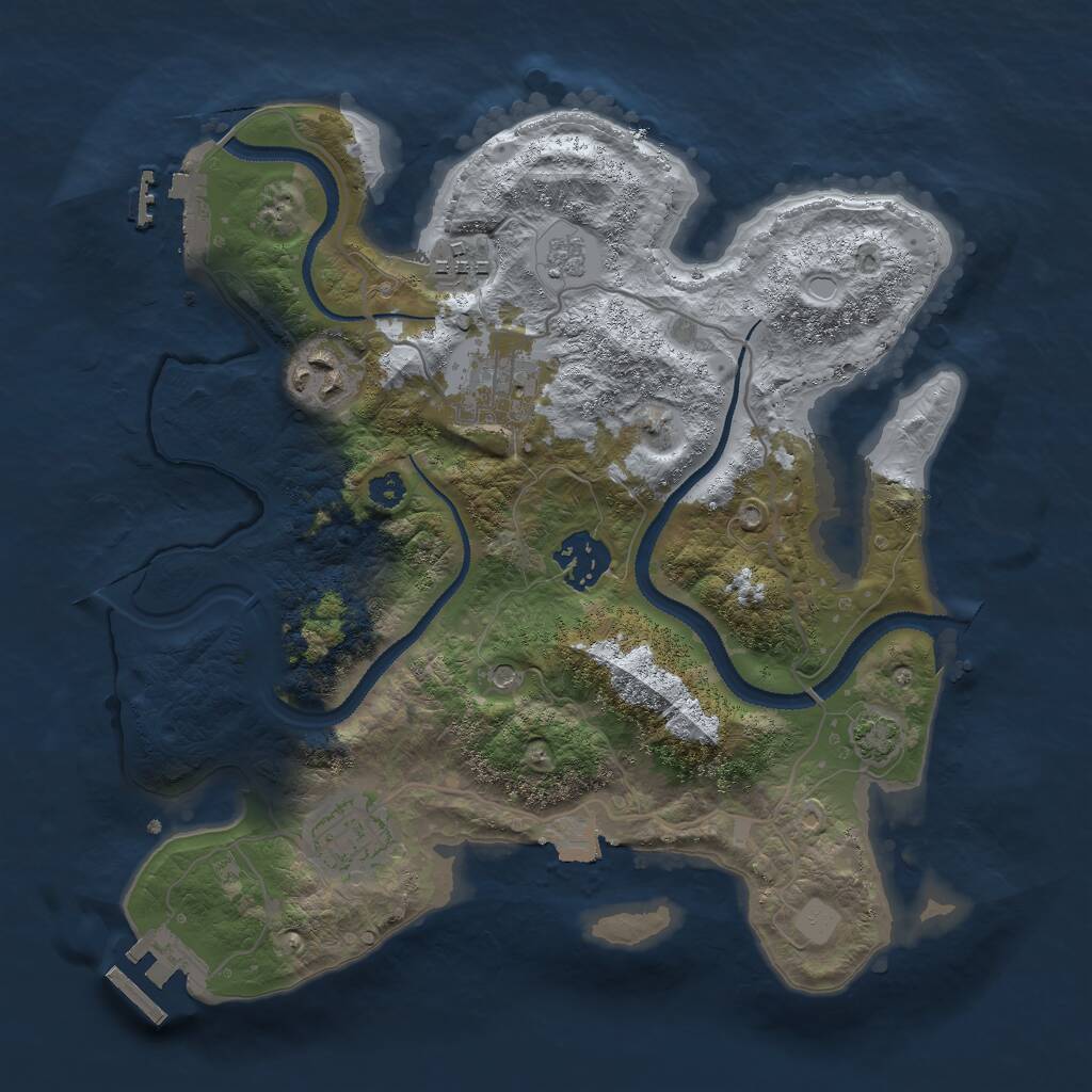 Rust Map: Procedural Map, Size: 3000, Seed: 195764014, 11 Monuments