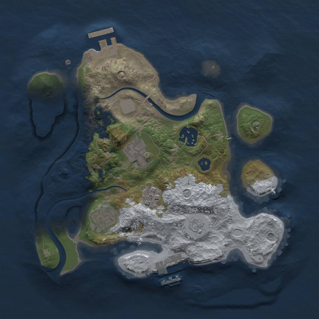 Rust Map: Procedural Map, Size: 2500, Seed: 1415495212, 8 Monuments