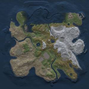 Thumbnail Rust Map: Procedural Map, Size: 3500, Seed: 1295902984, 15 Monuments