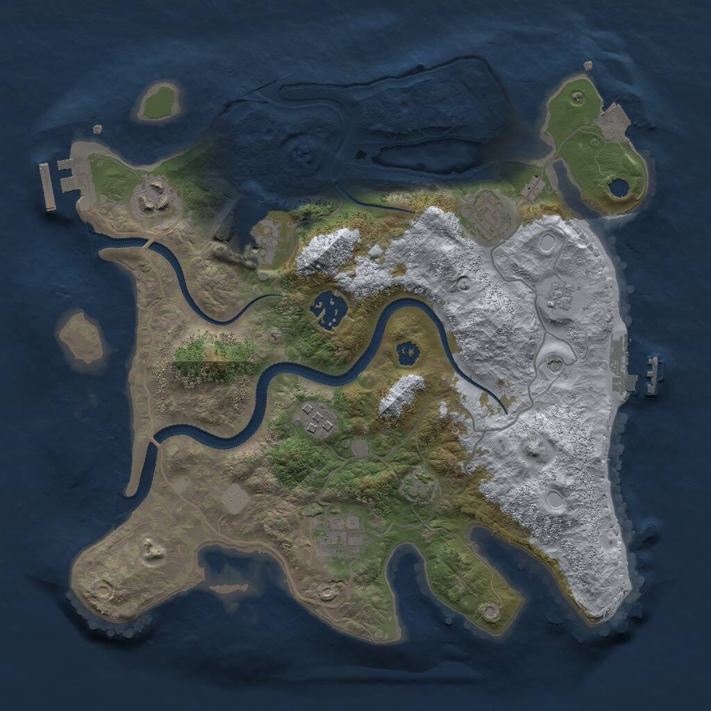 Rust Map: Procedural Map, Size: 3000, Seed: 1665991116, 12 Monuments
