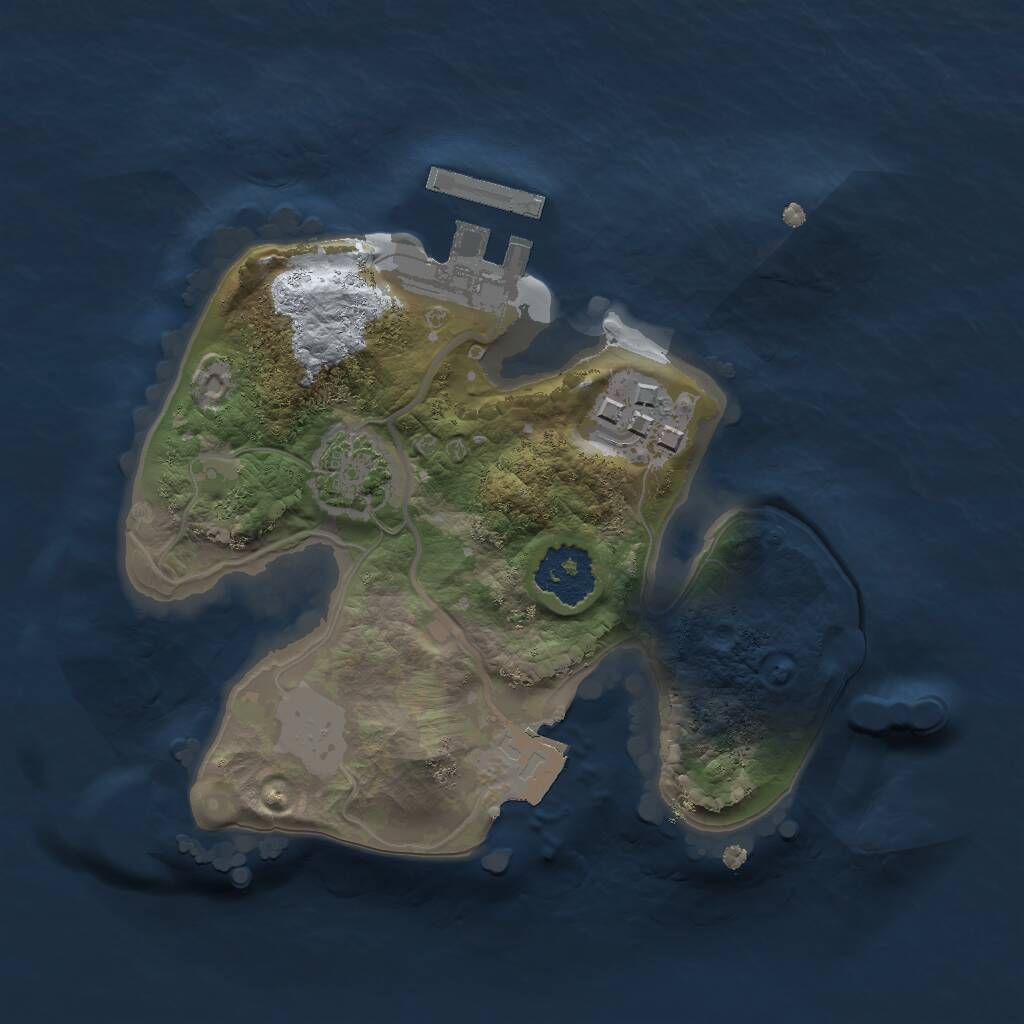 Rust Map: Procedural Map, Size: 1750, Seed: 943027623, 4 Monuments