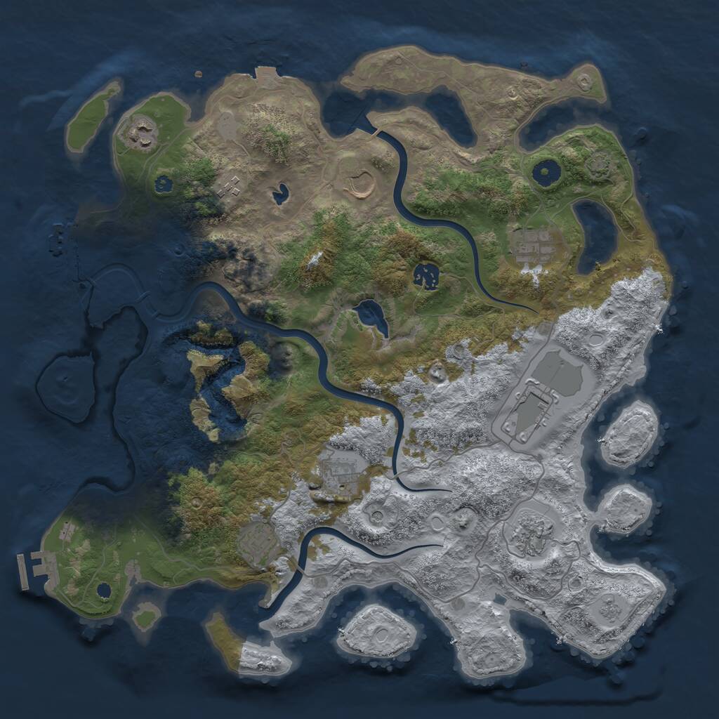 Rust Map: Procedural Map, Size: 4000, Seed: 172077370, 15 Monuments