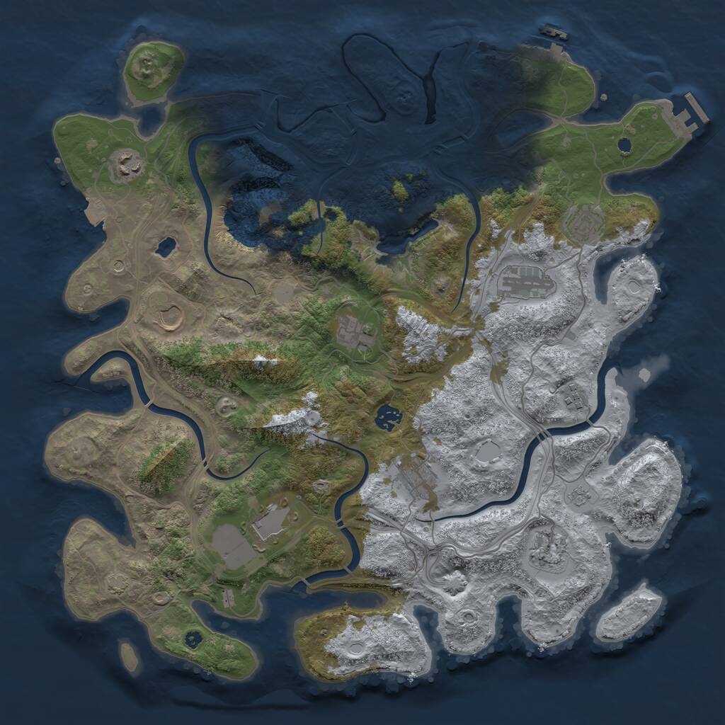 Rust Map: Procedural Map, Size: 4250, Seed: 21949, 16 Monuments
