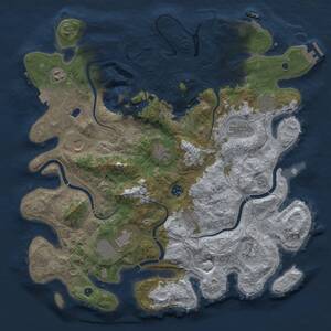 Thumbnail Rust Map: Procedural Map, Size: 4250, Seed: 21949, 16 Monuments
