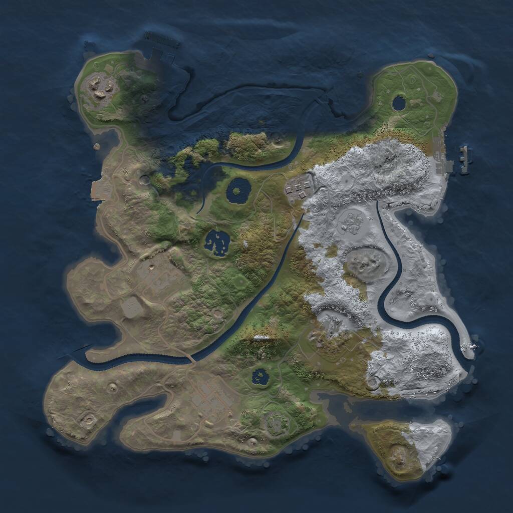 Rust Map: Procedural Map, Size: 3000, Seed: 769236064, 12 Monuments