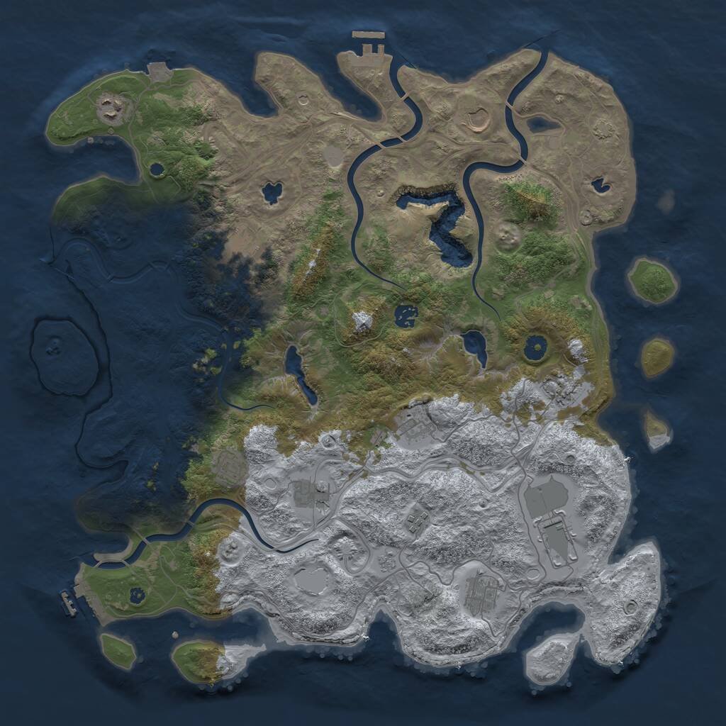 Rust Map: Procedural Map, Size: 4500, Seed: 77685690, 17 Monuments