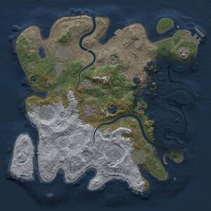 Thumbnail Rust Map: Procedural Map, Size: 3500, Seed: 982451, 14 Monuments