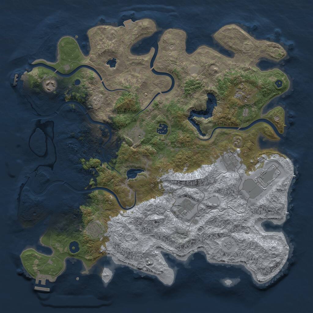 Rust Map: Procedural Map, Size: 4200, Seed: 12345675, 15 Monuments