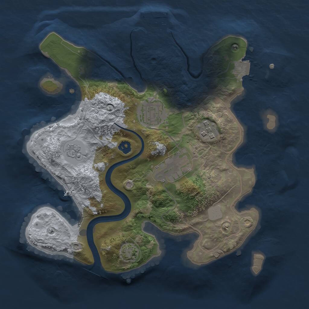 Rust Map: Procedural Map, Size: 2450, Seed: 1714577780, 7 Monuments