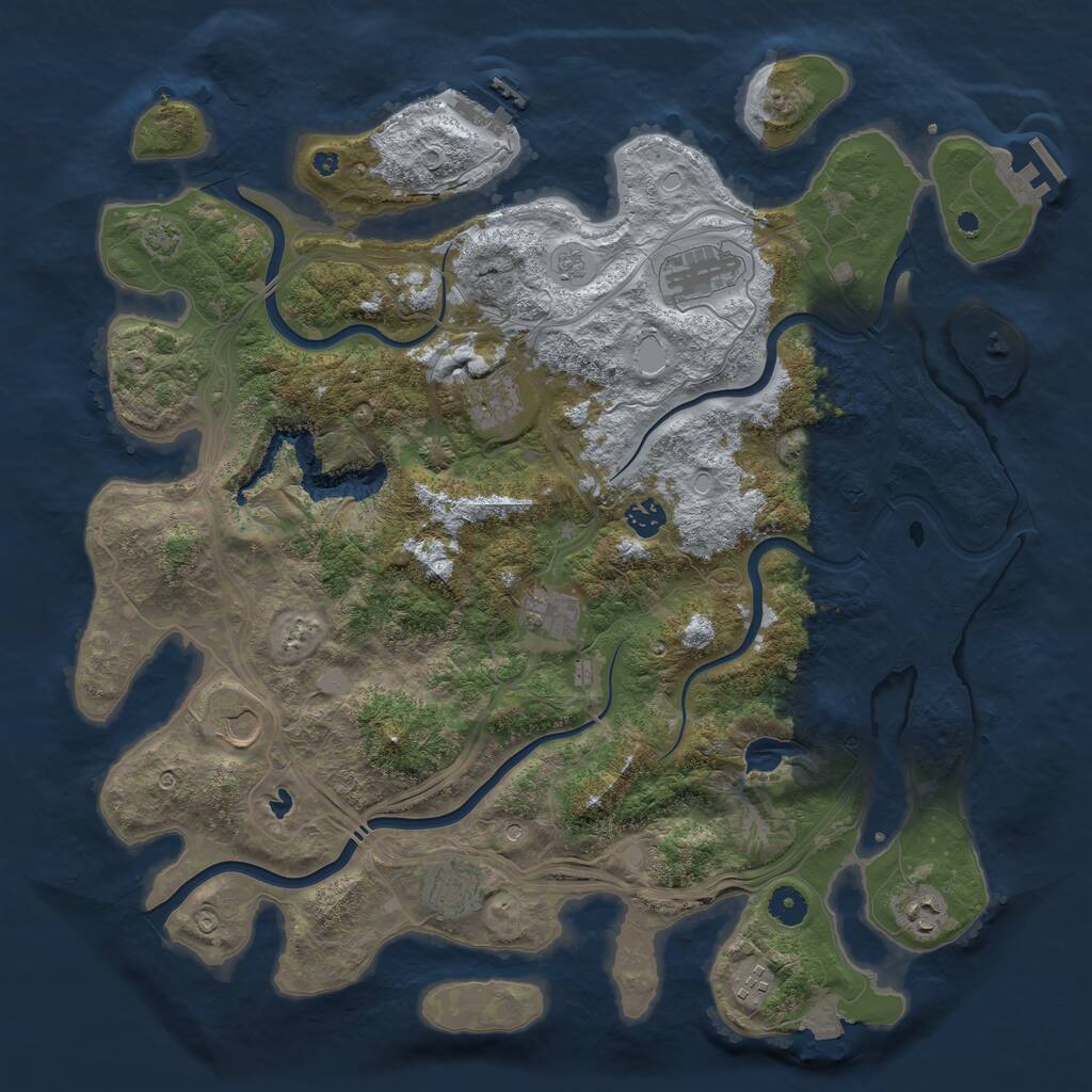 Rust Map: Procedural Map, Size: 4300, Seed: 1510004626, 14 Monuments