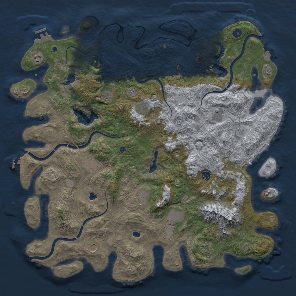 Rust Map: Procedural Map, Size: 5000, Seed: 1548237518, 17 Monuments