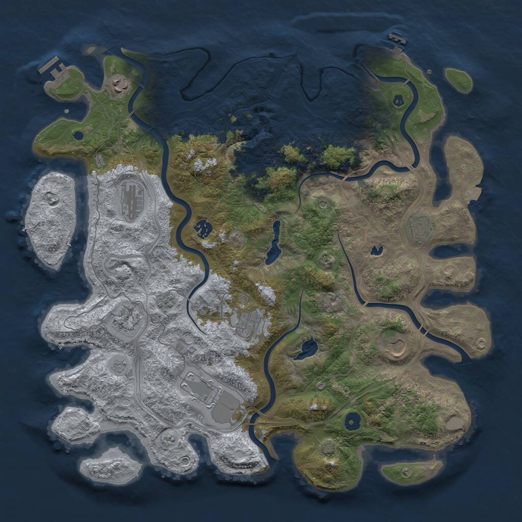 Rust Map: Procedural Map, Size: 4500, Seed: 505374349, 15 Monuments