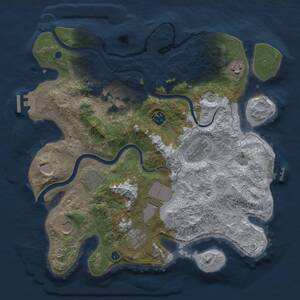 Thumbnail Rust Map: Procedural Map, Size: 3500, Seed: 1256083107, 15 Monuments