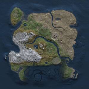Thumbnail Rust Map: Procedural Map, Size: 3000, Seed: 132232601, 11 Monuments