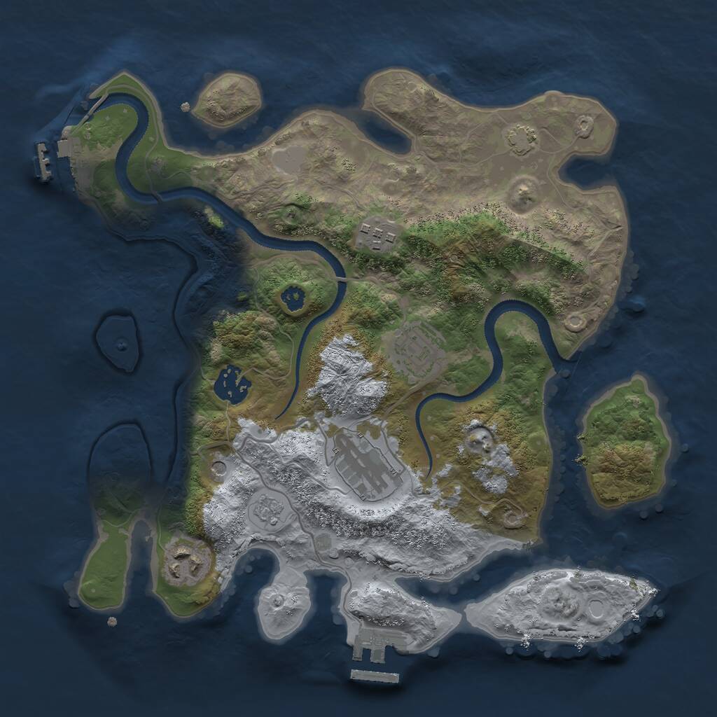 Rust Map: Procedural Map, Size: 3000, Seed: 37133, 11 Monuments