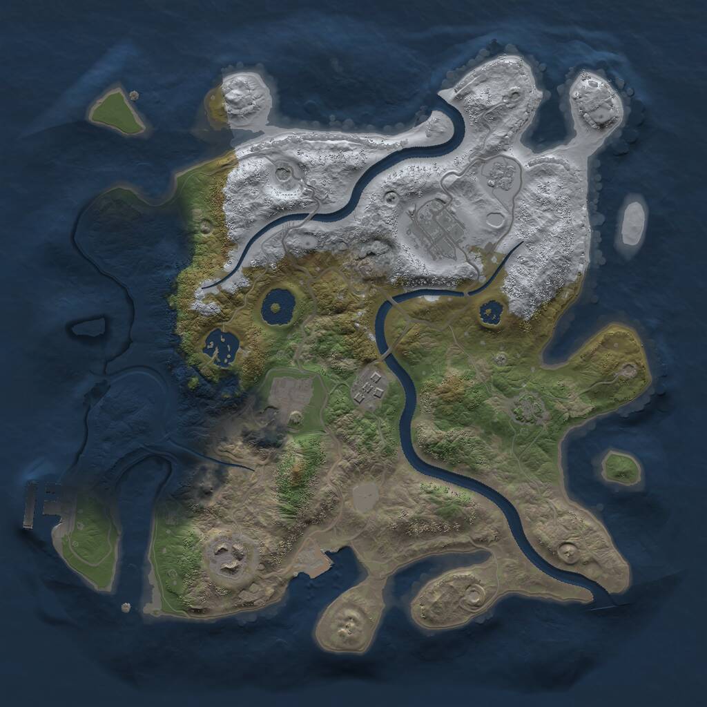 Rust Map: Procedural Map, Size: 3000, Seed: 42884597, 10 Monuments