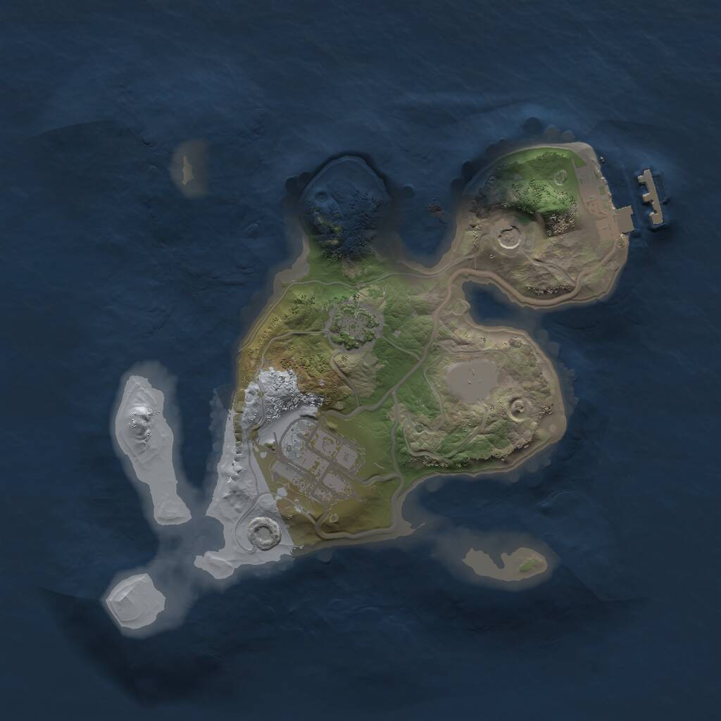 Rust Map: Procedural Map, Size: 2000, Seed: 638369275, 5 Monuments
