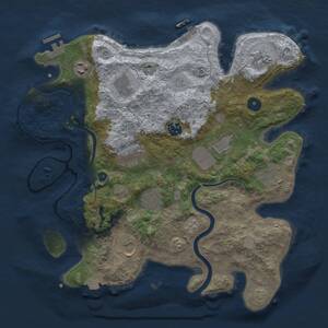 Thumbnail Rust Map: Procedural Map, Size: 3600, Seed: 65, 16 Monuments