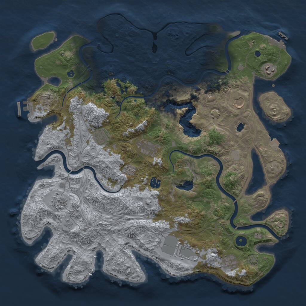 Rust Map: Procedural Map, Size: 4250, Seed: 1928892413, 15 Monuments