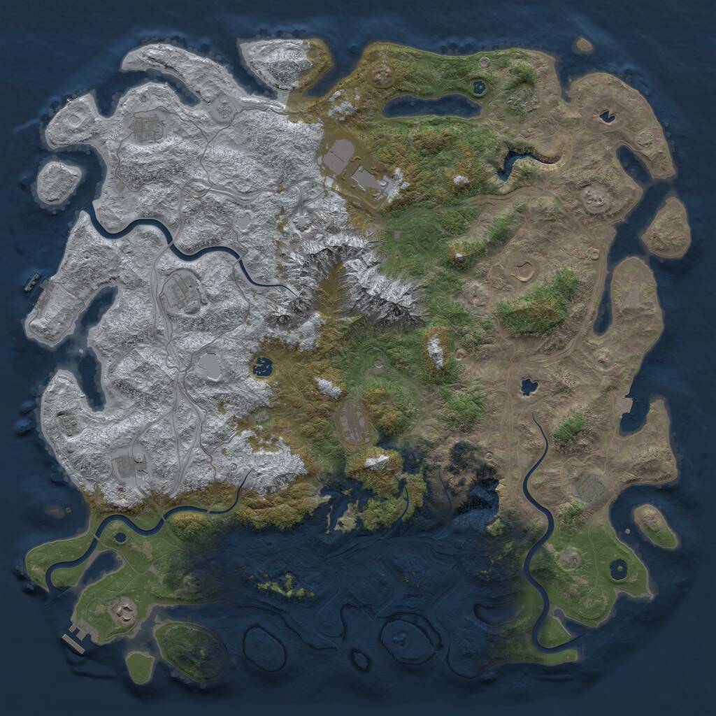 Rust Map: Procedural Map, Size: 5500, Seed: 8008, 17 Monuments