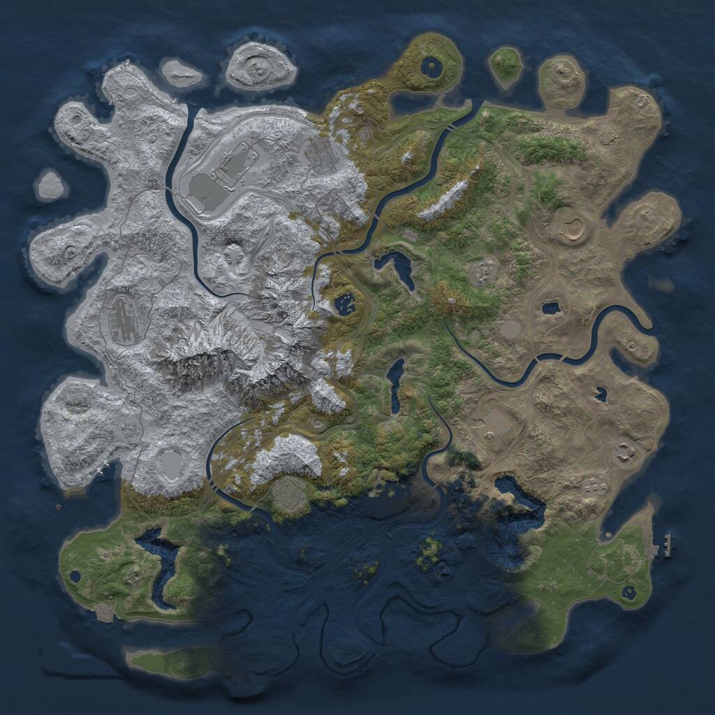Rust Map: Procedural Map, Size: 5000, Seed: 1889114295, 16 Monuments