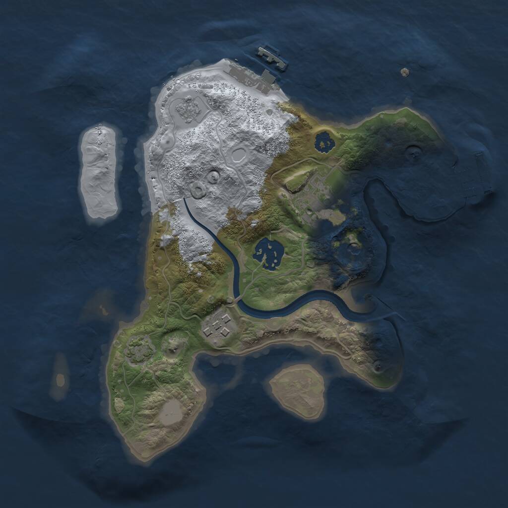 Rust Map: Procedural Map, Size: 2500, Seed: 48481, 9 Monuments