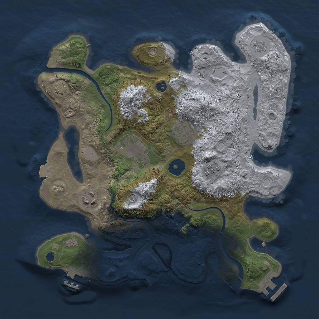 Rust Map: Procedural Map, Size: 3000, Seed: 922351752, 10 Monuments