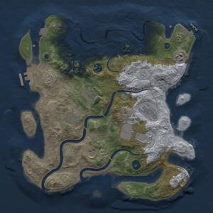 Thumbnail Rust Map: Procedural Map, Size: 3500, Seed: 758343, 14 Monuments