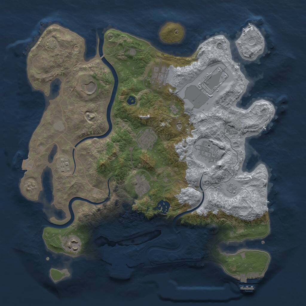 Rust Map: Procedural Map, Size: 3500, Seed: 58941487, 15 Monuments