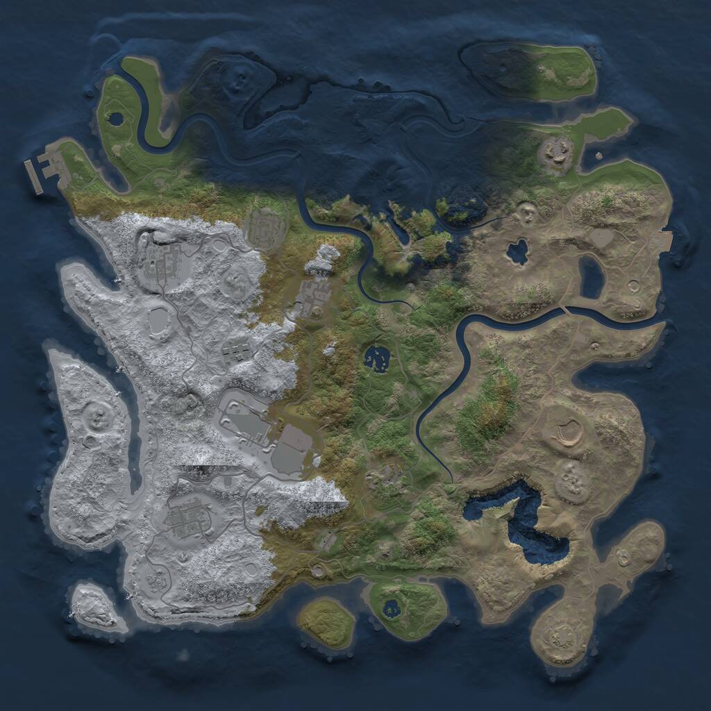 Rust Map: Procedural Map, Size: 4000, Seed: 1977984191, 15 Monuments