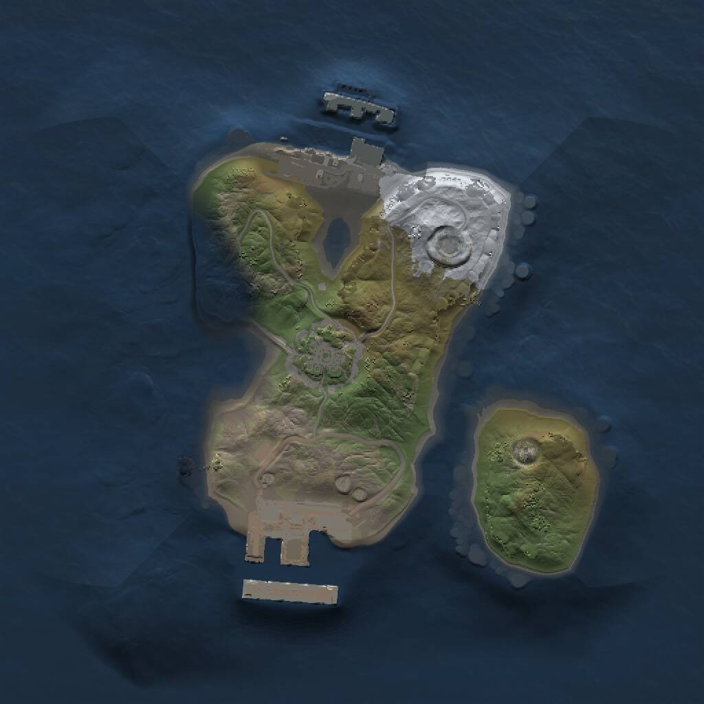 Rust Map: Procedural Map, Size: 1500, Seed: 3250, 4 Monuments