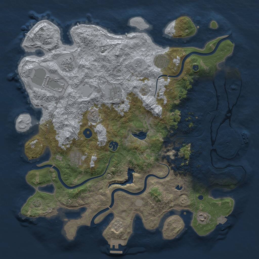 Rust Map: Procedural Map, Size: 4200, Seed: 98462, 14 Monuments