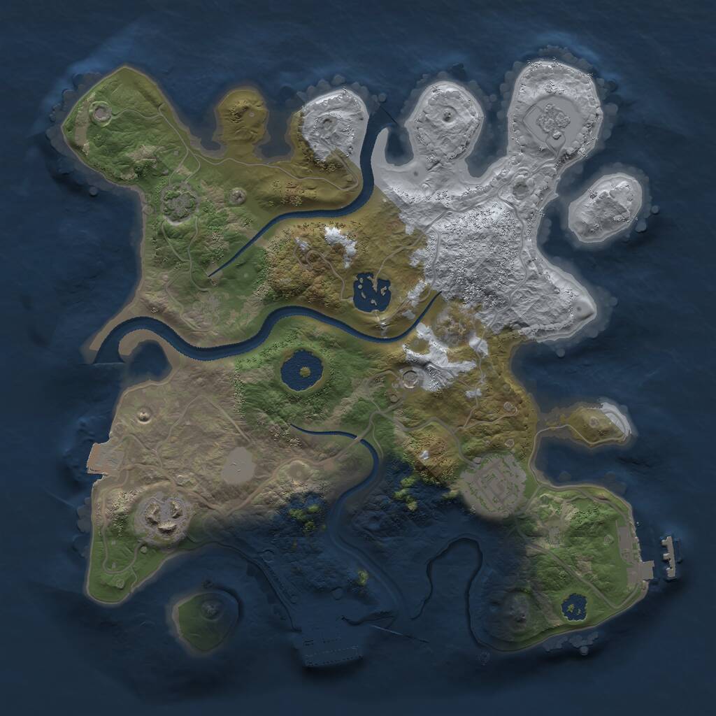 Rust Map: Procedural Map, Size: 2700, Seed: 998692370, 9 Monuments