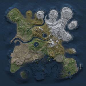 Thumbnail Rust Map: Procedural Map, Size: 2700, Seed: 998692370, 9 Monuments